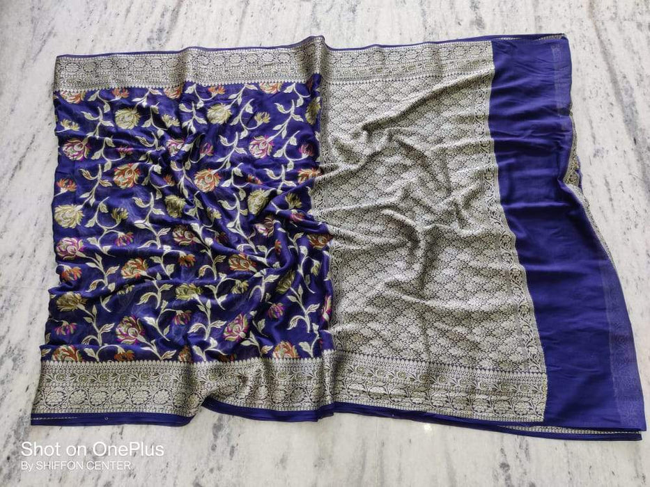 PURE BANARASI KHADDI CHIFFON SAREE