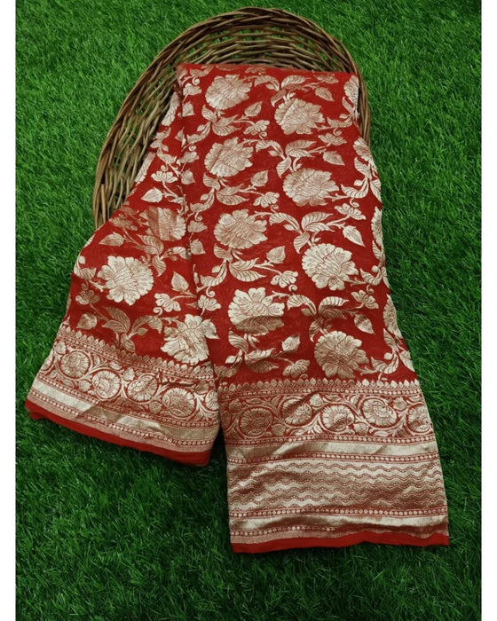 PURE HANDLOOM BANARASI KHADDI GEORGUTTE SAREE