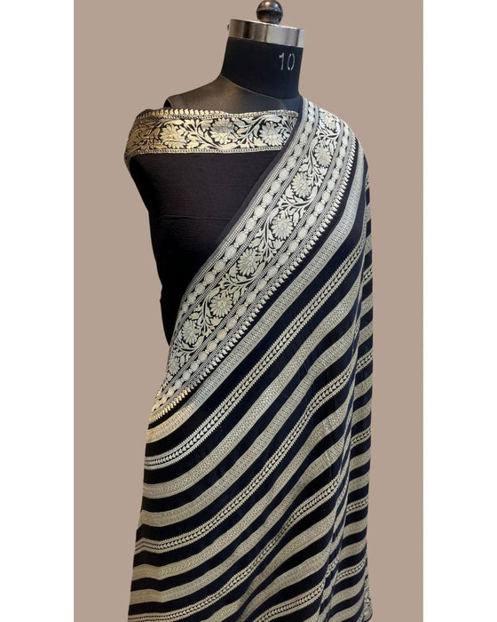 PURE BANARASI HANDLOOM KHADDI GEORGUTTE SAREE