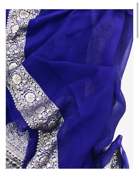 PURE HANDLOOM BANARASI KHADDI GEORGUTTE SAREE