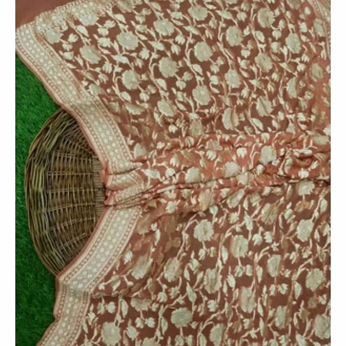 PURE HANDLOOM BANARASI KHADDI GEORGUTTE DUPATTA