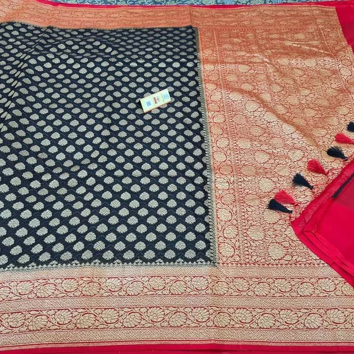 PURE BANARASI KHADDI GEORGUTTE SAREE