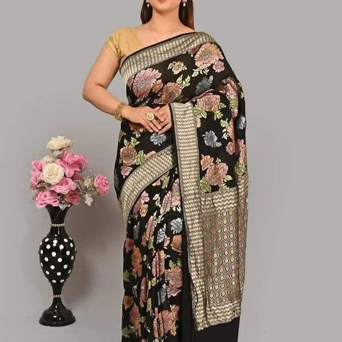 PURE BANARASI KHADDI GEORGUTTE SAREE