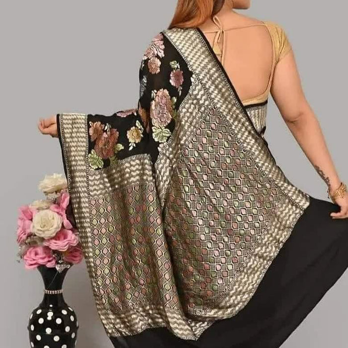 PURE BANARASI KHADDI GEORGUTTE SAREE