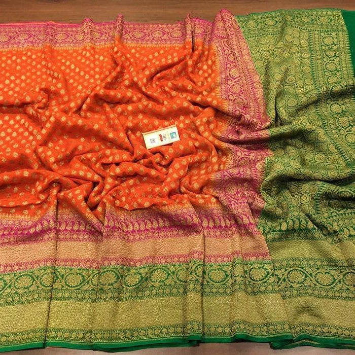 PURE BANARASI KHADDI GEORGUTTE SAREE