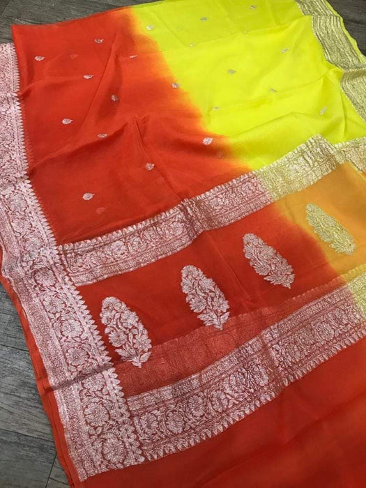 PURE HANDLOOM BANARASI KHADDI GEORGUTTE SAREE