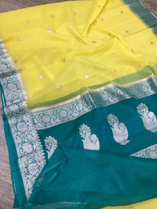 PURE HANDLOOM BANARASI KHADDI GEORGUTTE SAREE