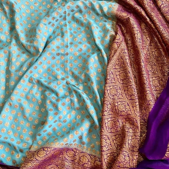 PURE BANARASI KHADDI GEORGUTTE SAREE