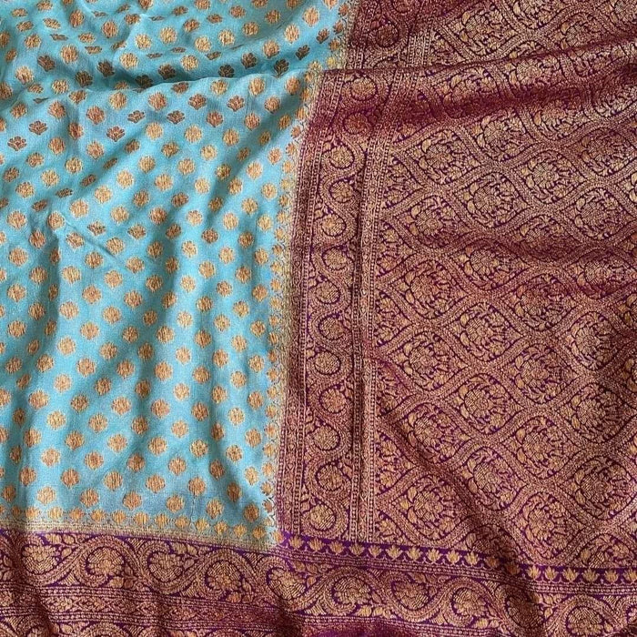 PURE BANARASI KHADDI GEORGUTTE SAREE