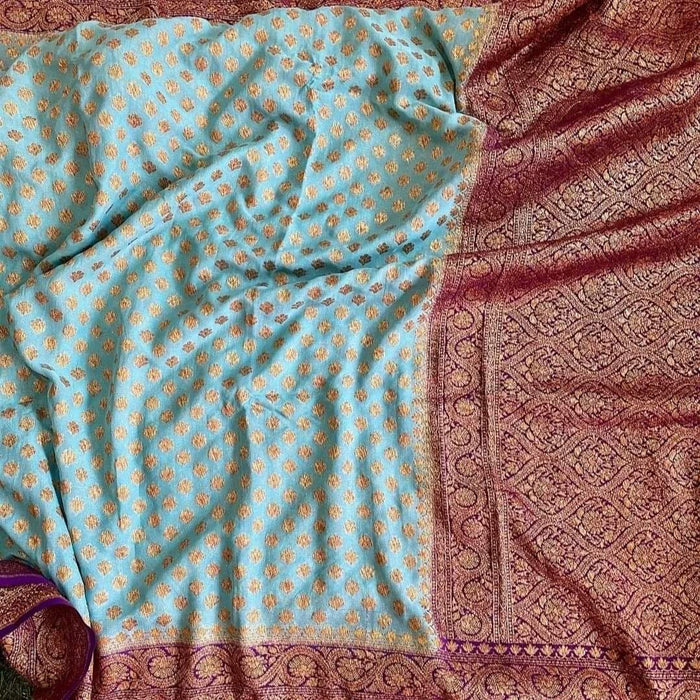 PURE BANARASI KHADDI GEORGUTTE SAREE