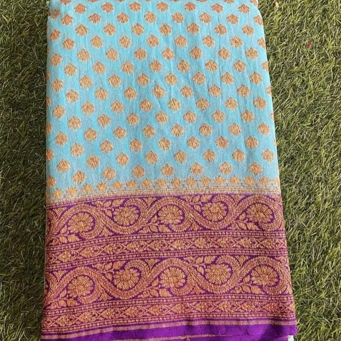 PURE BANARASI KHADDI GEORGUTTE SAREE