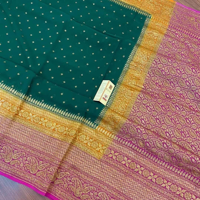 PURE BANRASI KHADDI GEORGUTTE SAREE