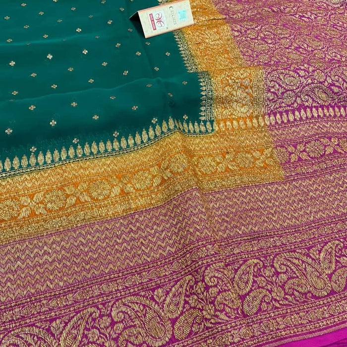 PURE BANRASI KHADDI GEORGUTTE SAREE