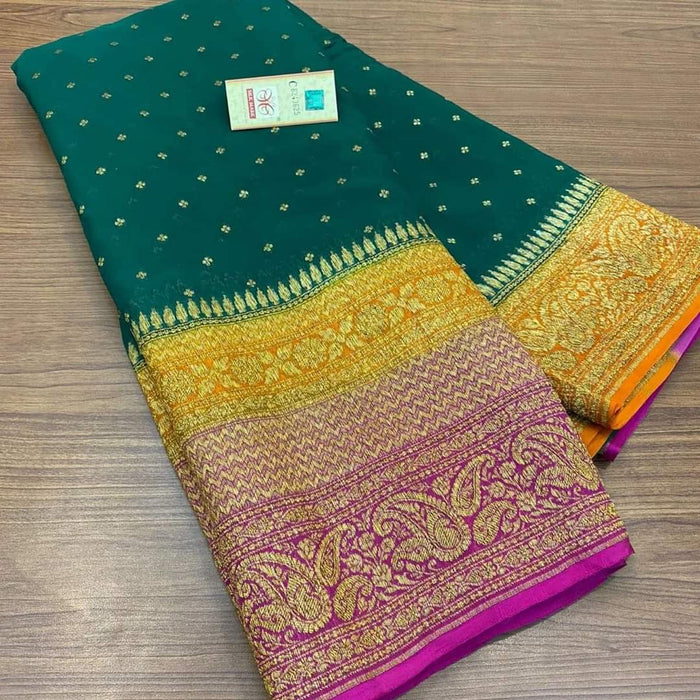 PURE BANRASI KHADDI GEORGUTTE SAREE