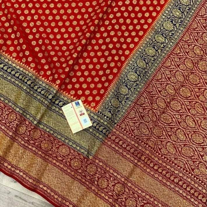 PURE BANARASI KHADDI GEORGUTTE SAREE