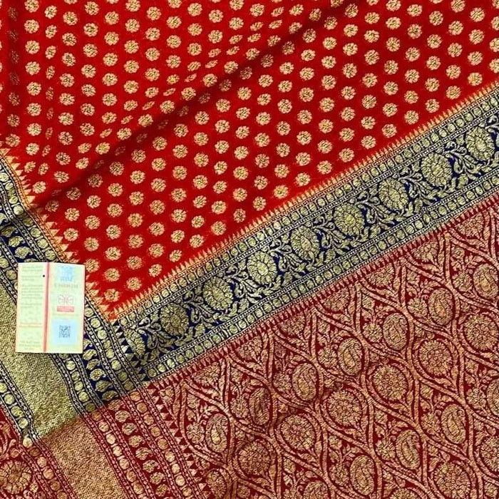 PURE BANARASI KHADDI GEORGUTTE SAREE