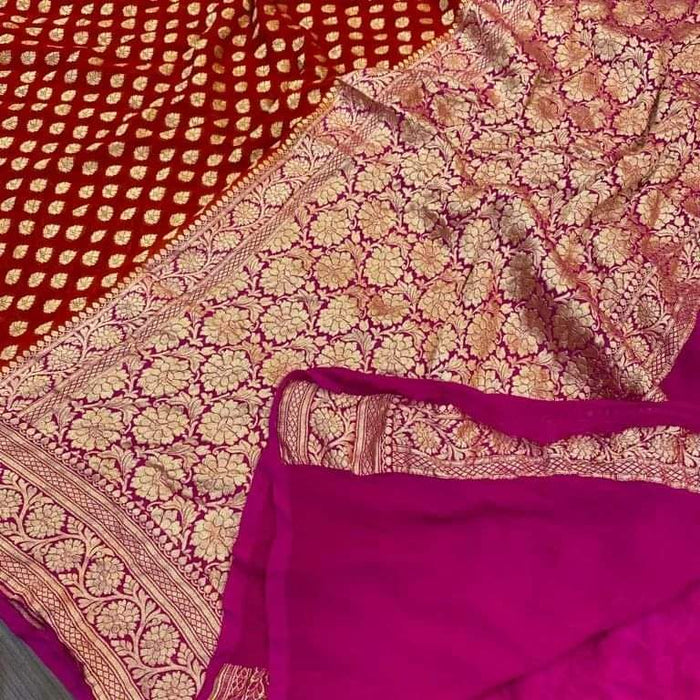 PURE BANARASI KHADDI GEORGUTTE SAREE