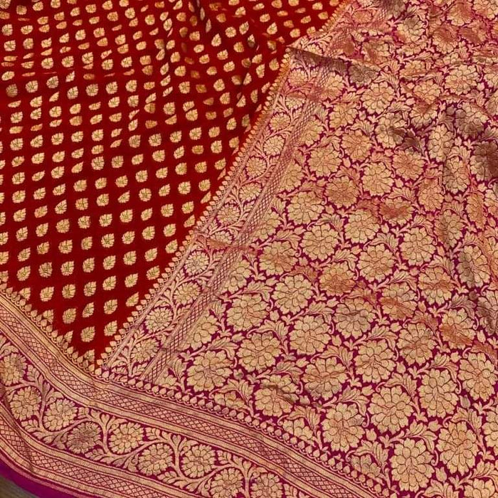 PURE BANARASI KHADDI GEORGUTTE SAREE