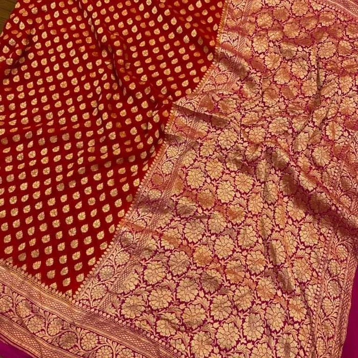 PURE BANARASI KHADDI GEORGUTTE SAREE