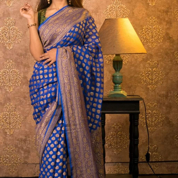 PURE BANARASI KHADDI GEORGUTTE SAREE