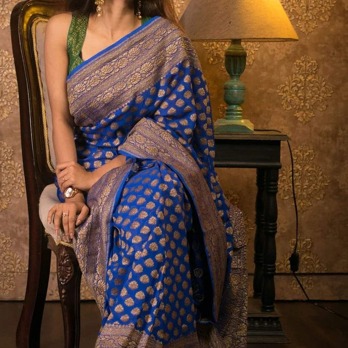 PURE BANARASI KHADDI GEORGUTTE SAREE