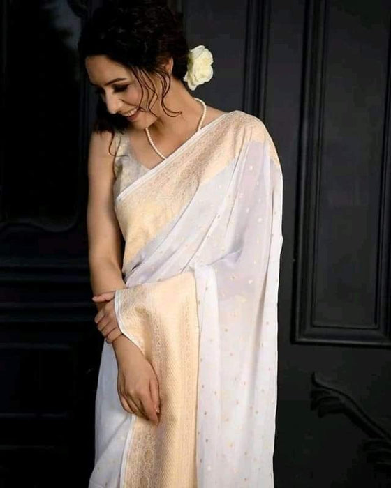 PURE BANARASI KHADDI GEORGUTTE SAREE