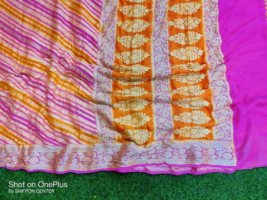 PURE BANARASI KHADDIN CHIFFON SAREE