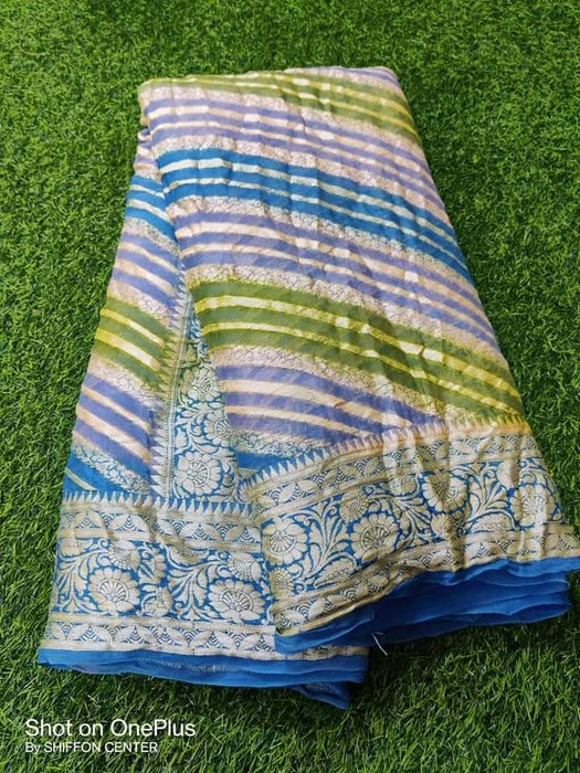 PURE BANARASI KHADDI CHIFFON SAREE