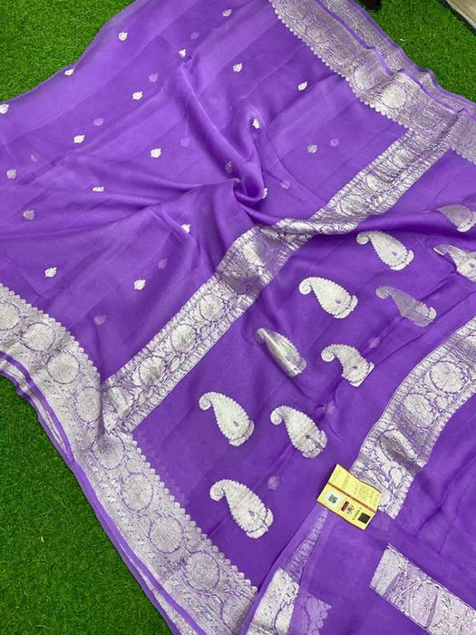 PURE HANDLOOM BANARASI KHADDI GEORGUTTE SAREE