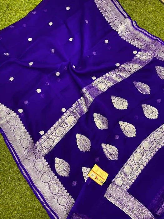 PURE HANDLOOM BANARASI KHADDI GEORGUTTE SAREE