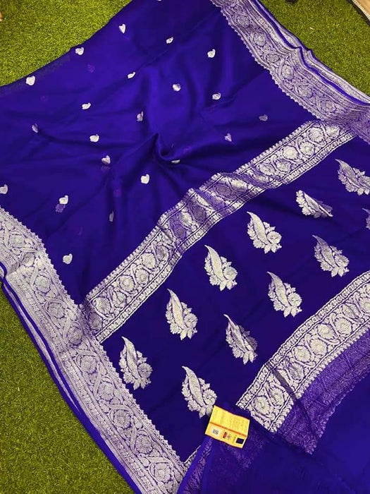 PURE HANDLOOM BANARASI KHADDI GEORGUTTE SAREE