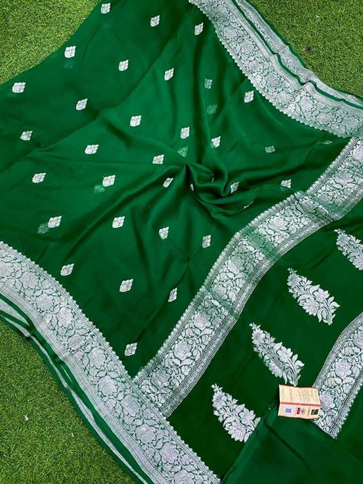 PURE HANDLOOM BANARASI KHADDI GEORGUTTE SAREE