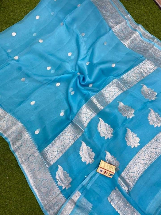 PURE HANDLOOM BANARASI KHADDI GEORGUTTE SAREE