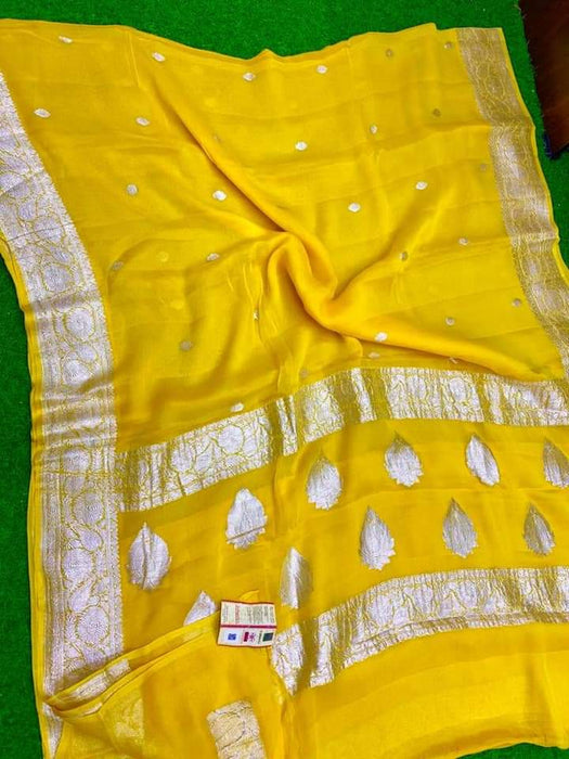 PURE HANDLOOM BANARASI KHADDI GEORGUTTE SAREE