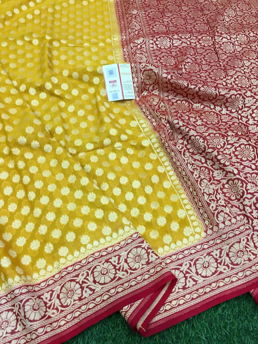 PURE BANARASI KHADDI GEORGUTTE SAREE