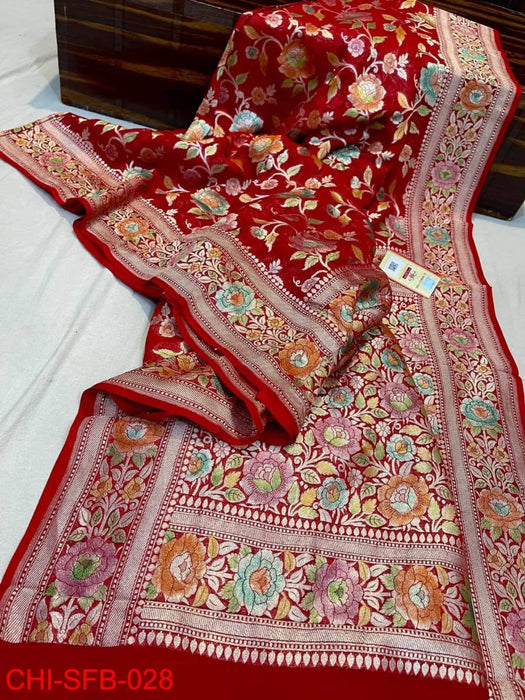 PURE HANDLOOM BANARASI KHADDI GEORGUTTE SAREE