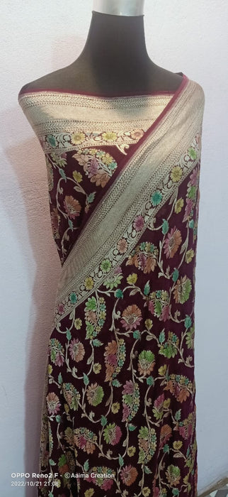 PURE BANARASI KHADDI GEORGUTTE SAREE