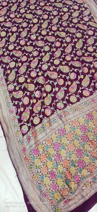 PURE BANARASI KHADDI GEORGUTTE SAREE