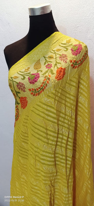 PURE BANARASI KHADDI CHIFFON SAREE