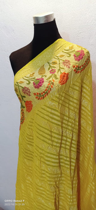 PURE BANARASI KHADDI CHIFFON SAREE