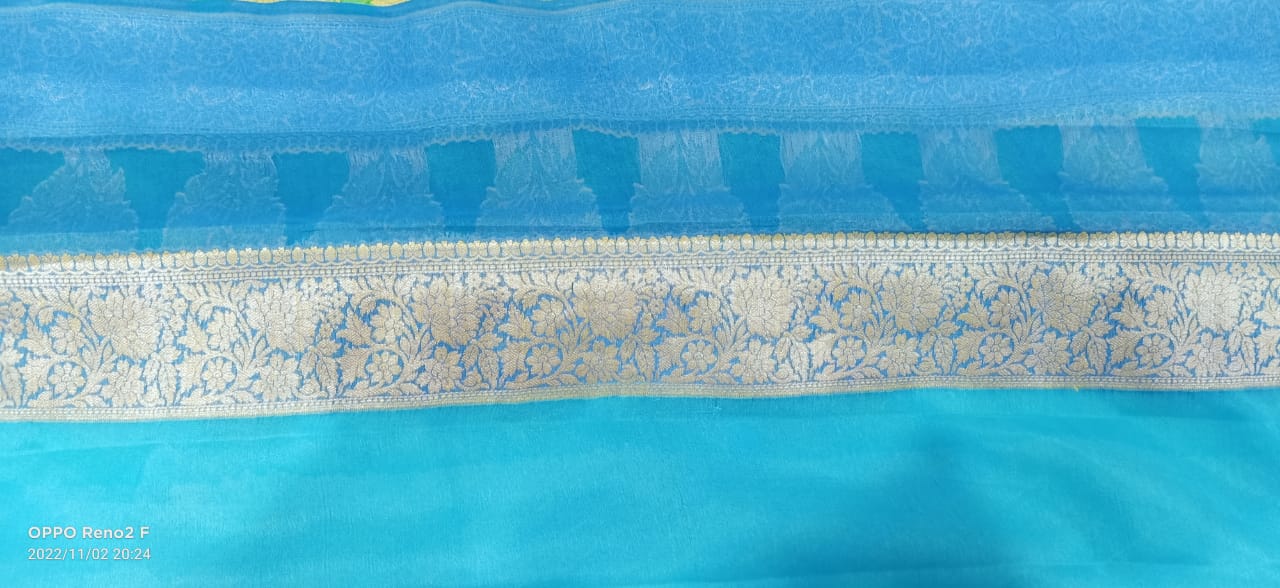 PURE BANARASI KHADDI CHIFFON SAREE