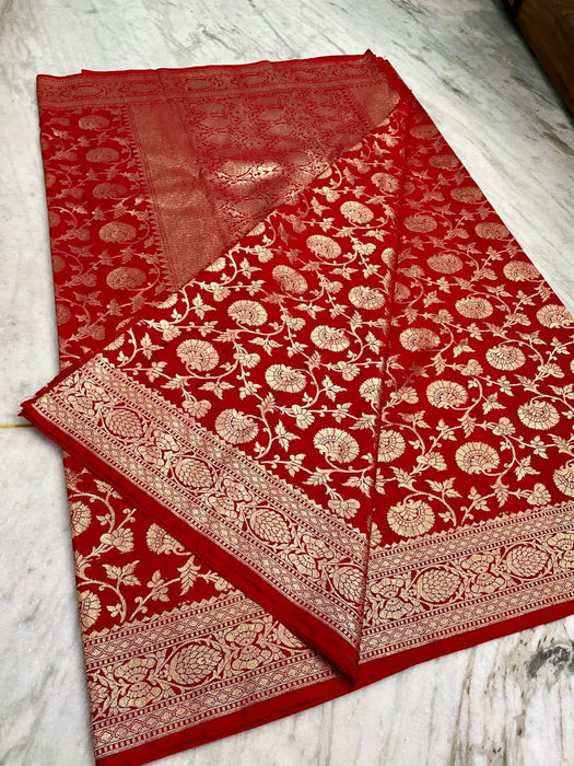 SEMI GEORGUUTE BANARASI SAREE