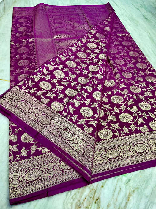 SEMI GEORGUTTE BANARASI SAREE