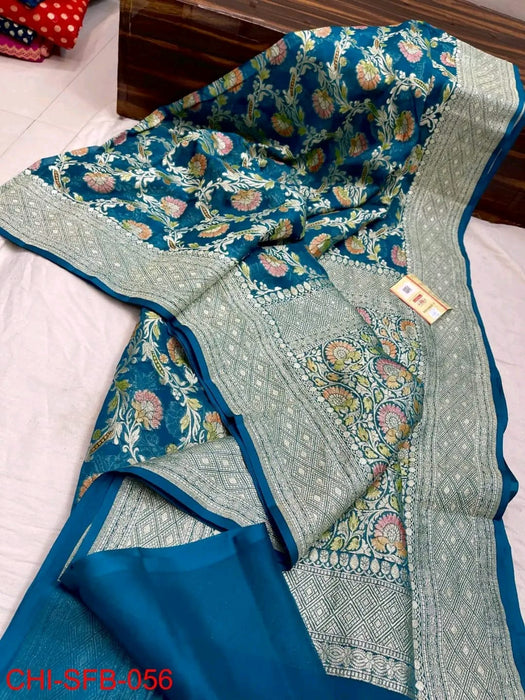 PURE BANARASI HANDLOOM KHADDI GEORGUTTE SAREE