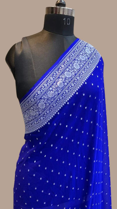 PURE BANARASI HANDLOOM KHADDI GEORGUUTE SAREE