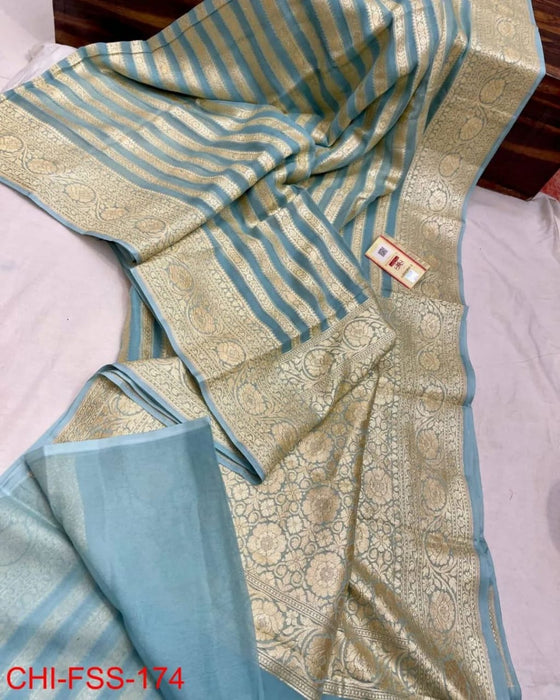 PURE BANARASI HANDLOOM KHADDI GEORGUTTE SAREE