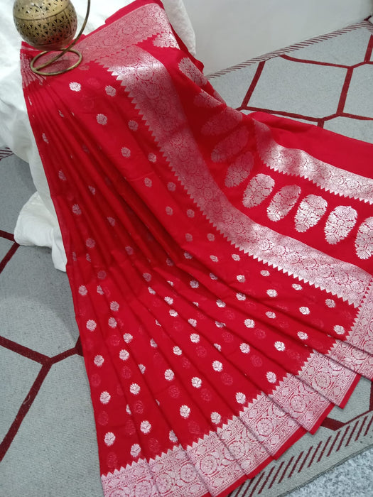 SEMI GEORGUTTE BANARASI SAREE