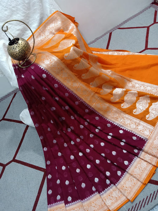 SEMI GEORGUTTE BANARASI SAREE