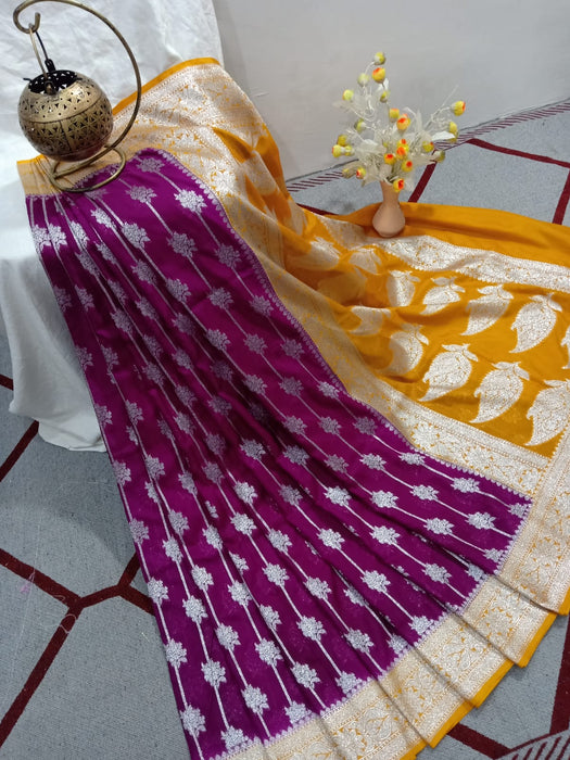 SEMI GEORGUTTE BANARASI SAREE