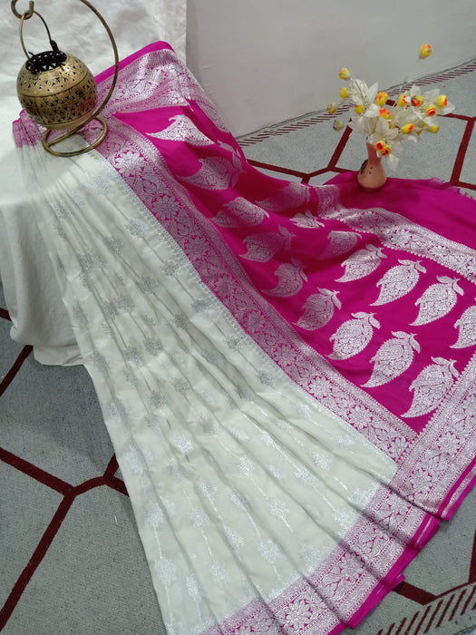 SEMI GEORGUTTE BANARASI SAREE